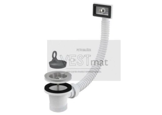 Výpust dřezová 6/4" s nerezovou mřížkou DN70 a flexi přepadem