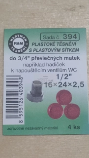 Sada plastové těsnění s plastovým sítkem do 3/4" převlečných matek