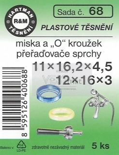 HARTMAN Sada plastového těsnění - miska a "O" kroužek přeřaďovače sprchy (0068)