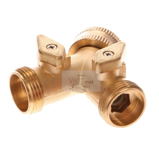 Rozdvojka s ventilem, 3/4", MOSAZ EXTOL-PREMIUM