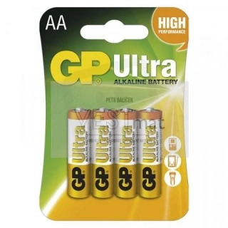 baterie GP ULTRA AA (LR6) 4PP MB alkalická B02214