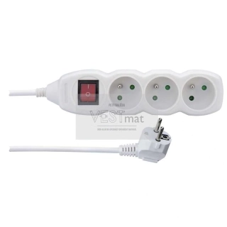 prodlužovák 3zás.3m s vypínačem P1313