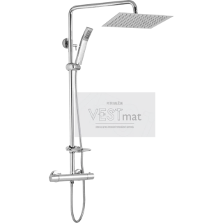 Sprchová sestava s termostatickou baterií s dvěma vývody, 20x20cm, s příslušenstvím