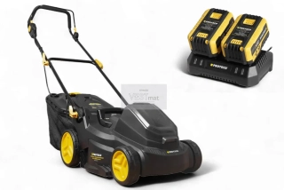 sekačka akumulátorová 40 V, záběr 38 cm, 500 W + 2 akumulátory 6 ah + nabíječka dual