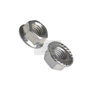 DIN 6923 matice s ozubeným límcem, ocel 8, zinek bílý, M4