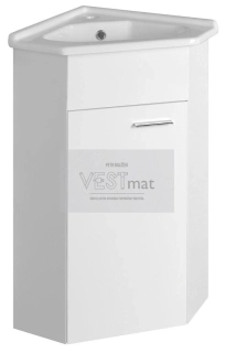 ZOJA umyvadlová skříňka rohová 40,5x74x40,5cm, bílá