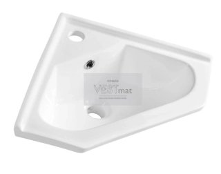 Keramické umyvadlo rohové 41x41 cm, nábytkové