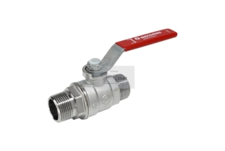 Giacomini - Kulový kohout s ovládací páčkou - červená, 2x vnější závit, chromovaný - 3/4" 