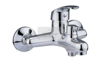 ZORA, vanová stěnová baterie s keram.přep., bez sprchové sady, rozteč 150 mm