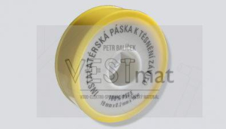 Těsnící teflonová páska pro plyn 19 mm x 15 m x 0,2 mm
