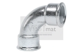 Oblouk krátký 90° F/F 1/2" - POZINK