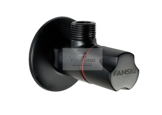 rohový ventil BLACK s keram.vrškem 1/2"x 3/8" sítko, červený - FANSKI