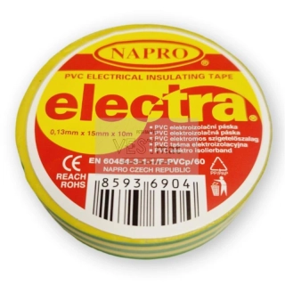 páska izolační 15mmx10m PVC - žluto-zelená 
