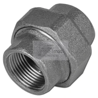 Přímé šroubení, ploché těsnění F/F 1 1/4" - ČERNÉ