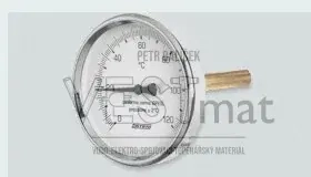 Teploměr se zadním napojením a s jímkou, D = 63 mm, 0 - 120°C