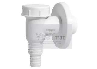 Sifon pračkový, nadomítkový, plast, bílý