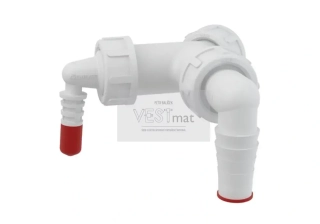 Ddvojté kolínko pro sifony G1“/8-16, 17-23 se zpětnými klapkami