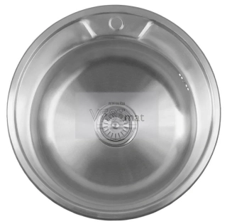Nerezový vestavný dřez kulatý 51x18 cm