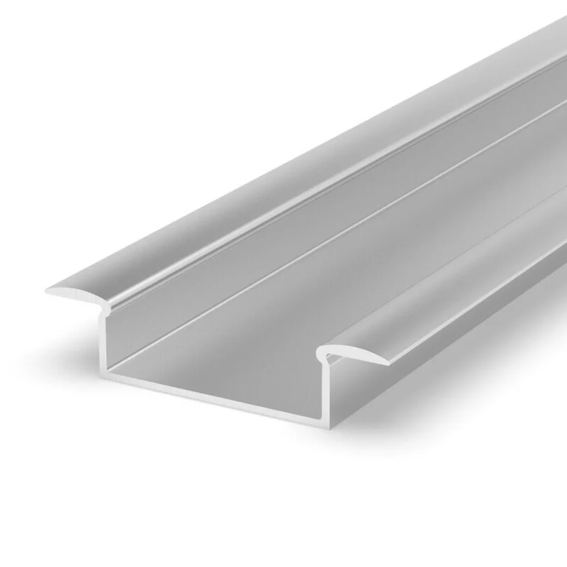 LED profil P14-1 stříbrný vestavný, Profil bez krytu 2m